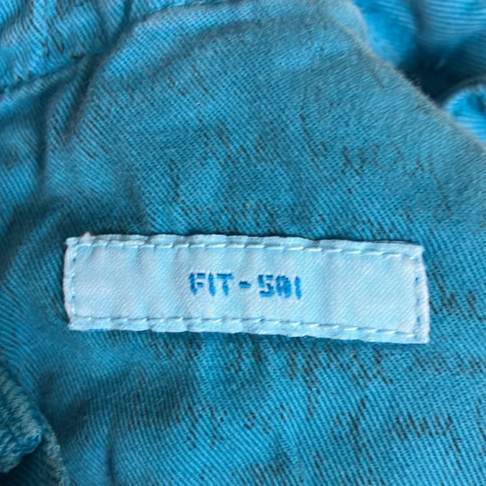 Levi’s Andy Warhol 80’s VTG‎ Denim Button Front Turquoise 501 Jeans Men 34 X 34